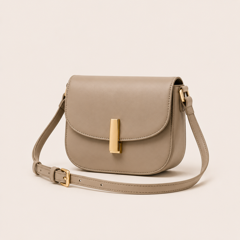Minimal Flap Saddle Crossbody Bag
