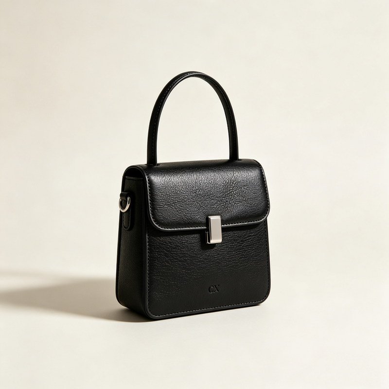 Mini Pebbled PU Leather Top Handle Flap Crossbody Bag
