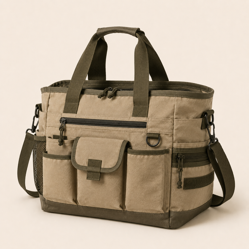 Multi-Compartment Outdoor Canvas Weekender Bag