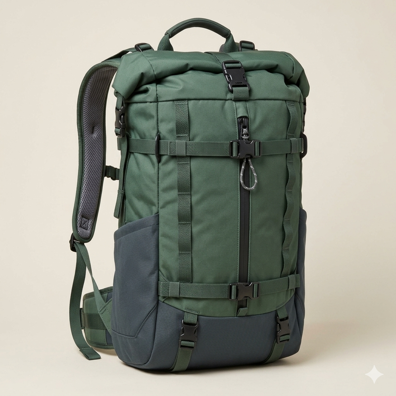 Large Capacity Roll Top Outdoor Travel Backpack