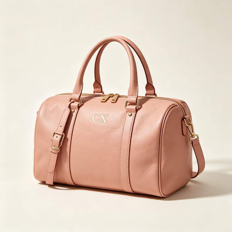 Soft Pastel PU Leather Ladies Weekend Travel Duffle Bag