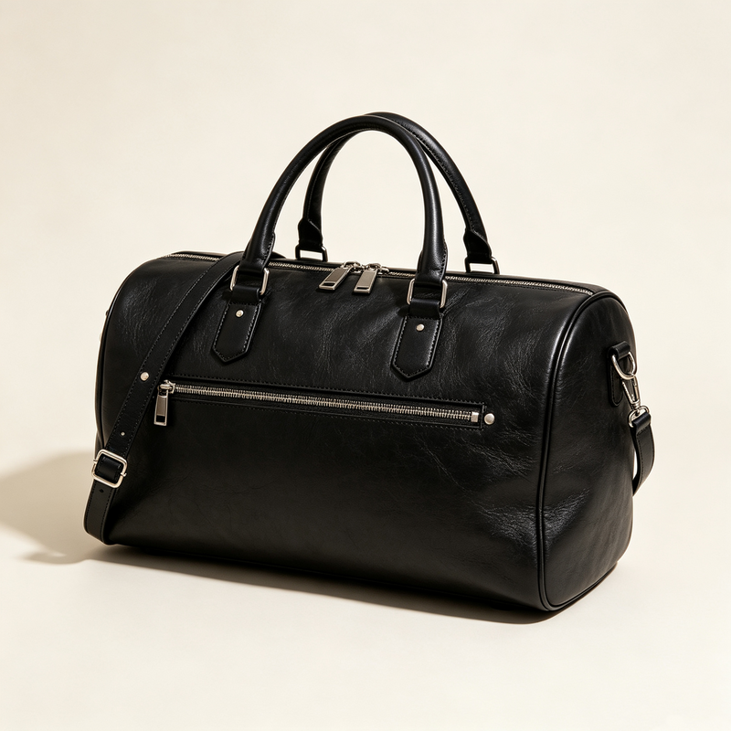 Large Vintage PU Leather Duffle Weekender Travel Bag