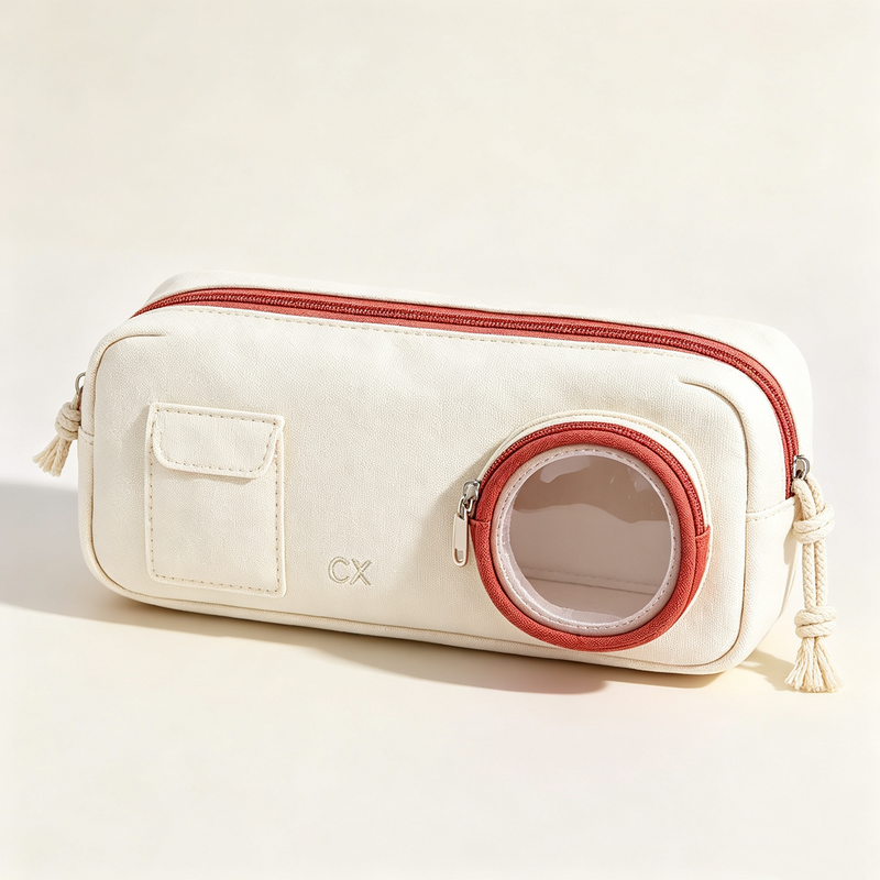 Clear Window Cylinder Kids Pencil Case