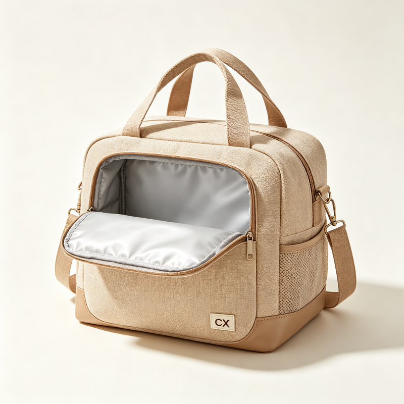 Two-Tone Canvas Insulated Lunch Cooler Bag