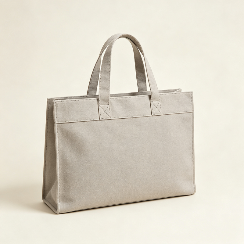 Minimalist Plain Canvas Laptop Tote Bag