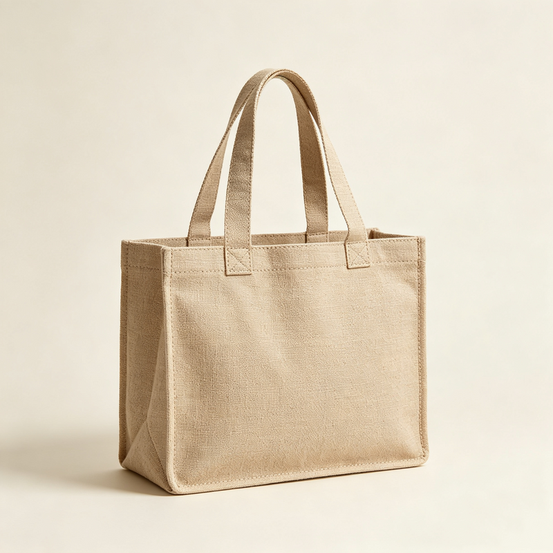 Basic Canvas Shopping Tote Bag