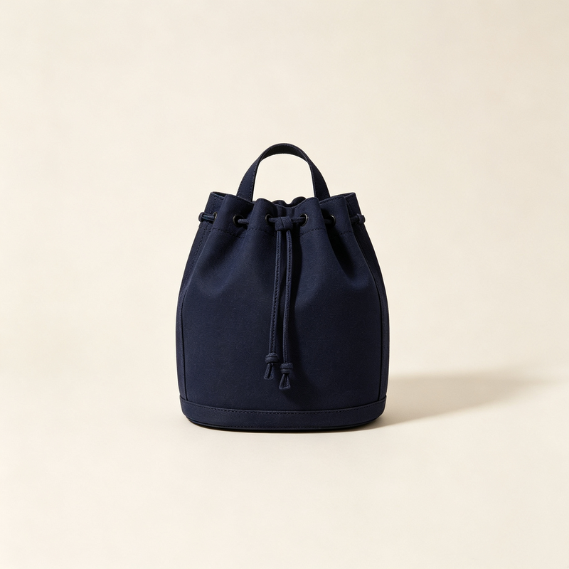 Drawstring Canvas Bucket Shoulder Bag