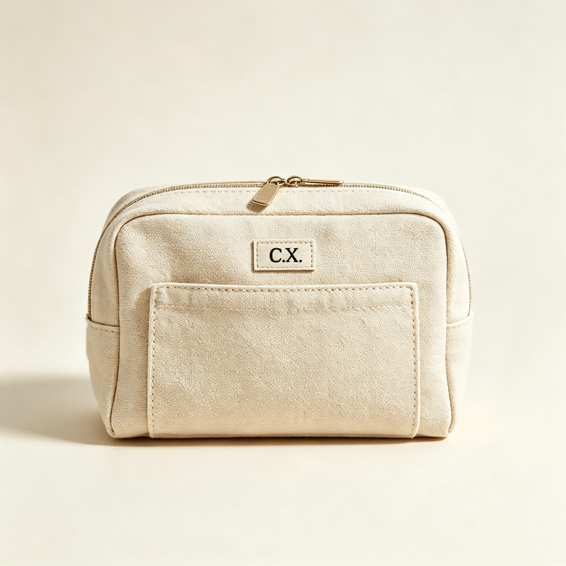 Multi-Pocket Canvas Makeup Organizer Bag