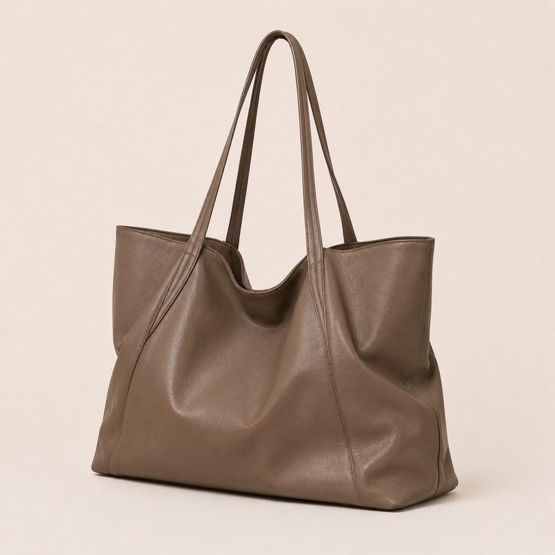 Soft Slouchy Pebbled PU Daily Shoulder Tote Bag