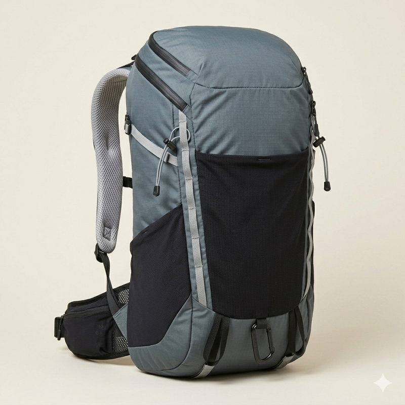 Grey Multi-Pocket Hiking Travel Backpack