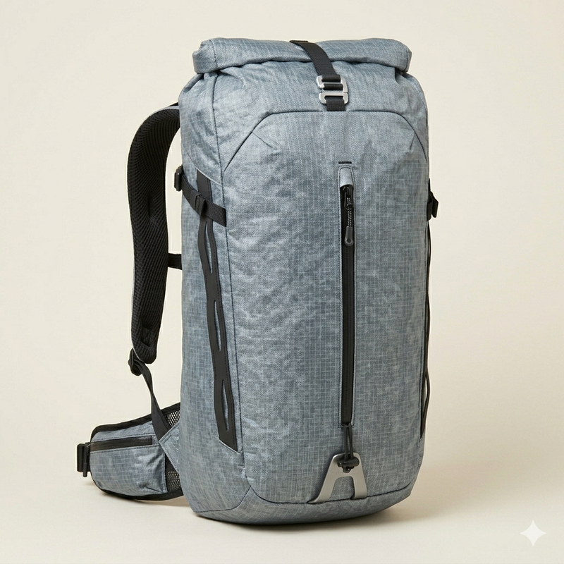 Heather Light Grey Large Capacity Travel Backpack